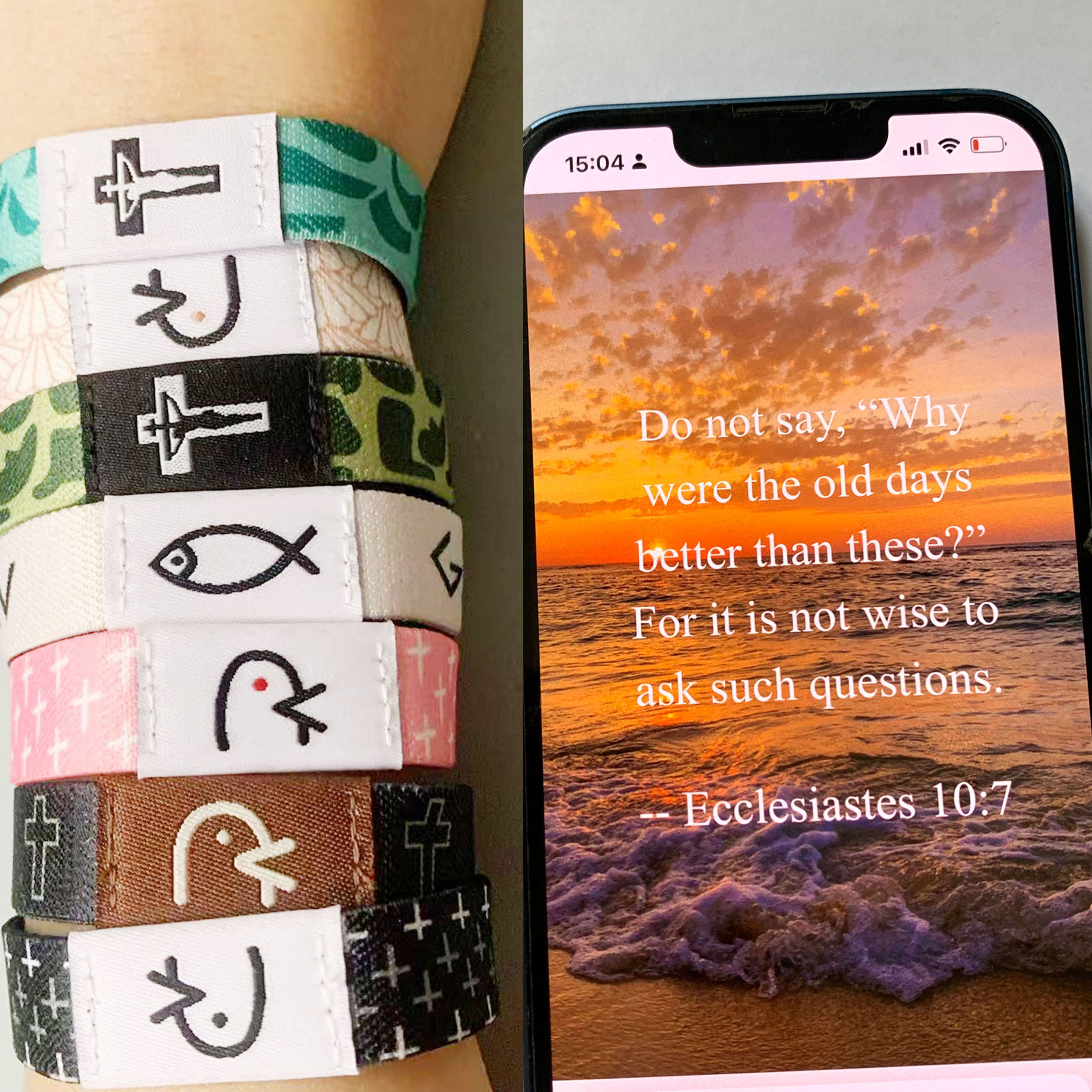 Wearable Bible Bracelet,Religious Bracelets ，with NFC,Daily Bible Verse Bracelet